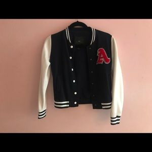 Navy and White Varsity Jacket